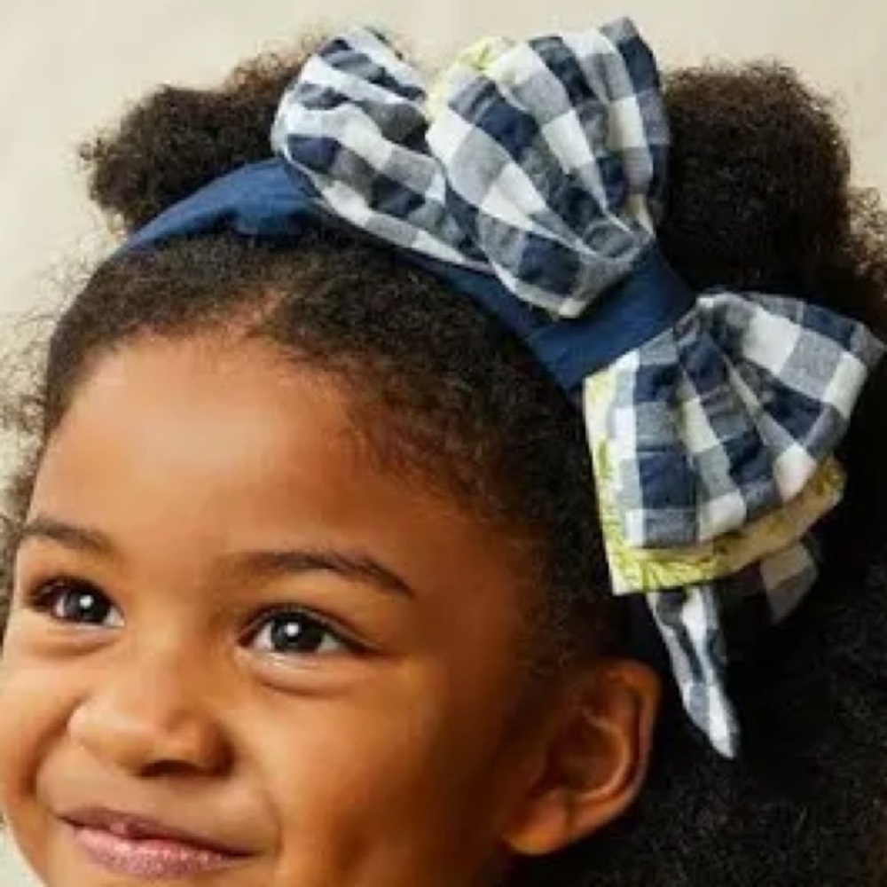 Matilda Jane Navy and White Checkered Headband